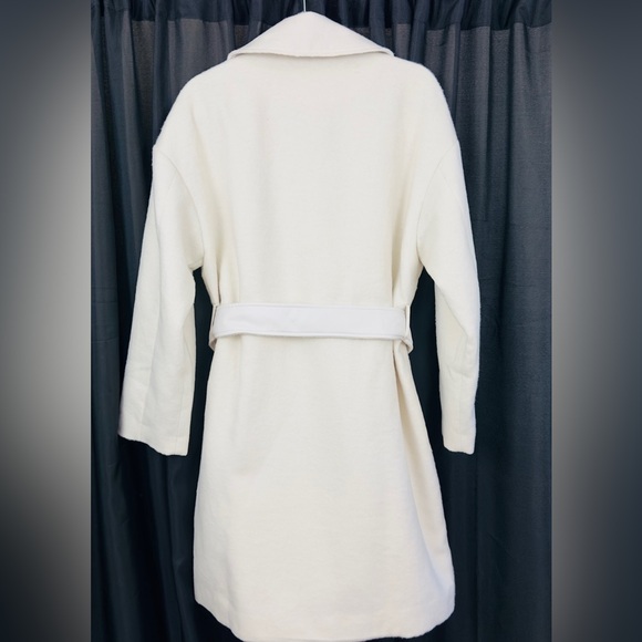“Guess” - Cream Snow White Belted Trench Coat (Sustainable Wool Garment) NWT - Picture 10 of 15
